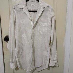 White Button Up Striped Shirt